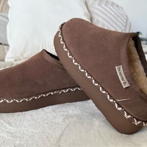 BearPaw Cream Wool-Blend Slippers